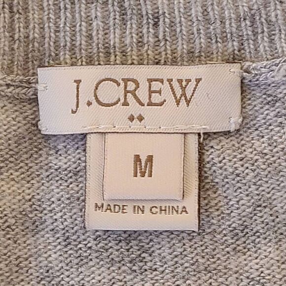 J. Crew Women's Sweater Pullover Pink Sequin Striped Merino Wool White Medium - Picture 3 of 12